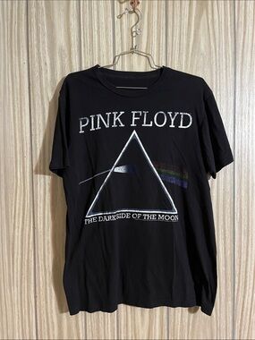 New Pink Floyd Black Tee with Prism Rainbow Graphic